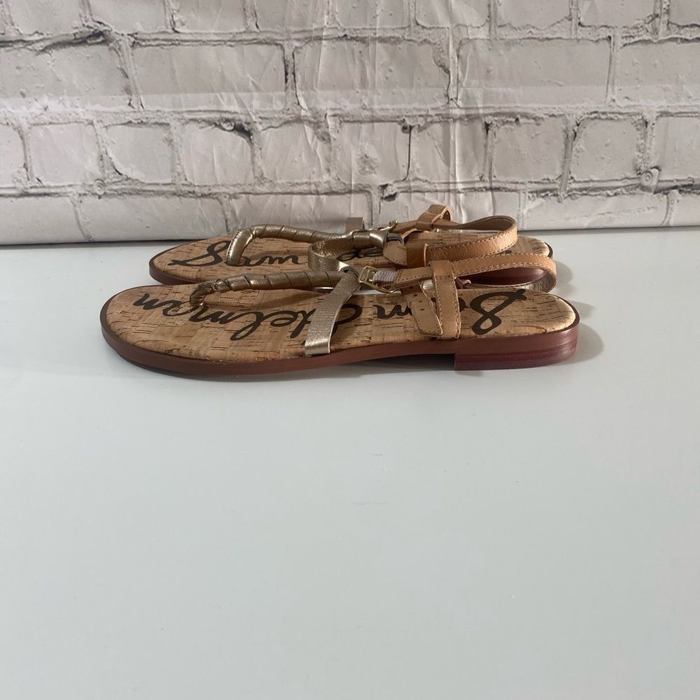 Women's Tan and Gold Sandals